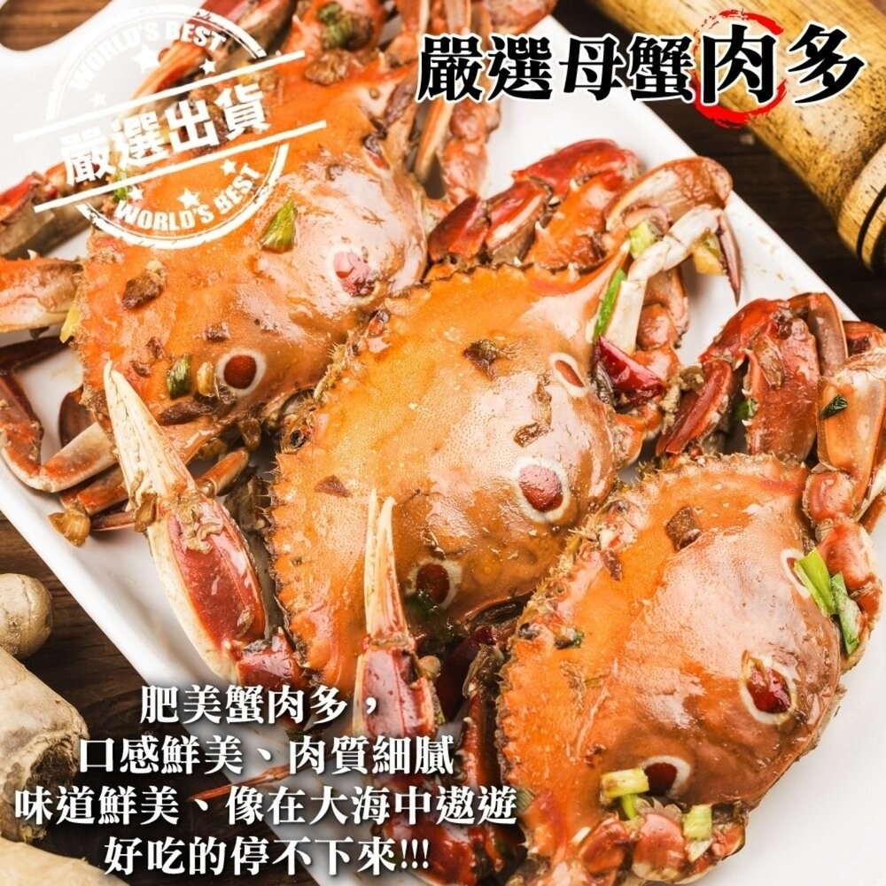 活凍野生三點母蟹(每隻約150g-170g)【海陸管家】滿額免運 三點蟹 母蟹 生蟹 螃蟹-細節圖3