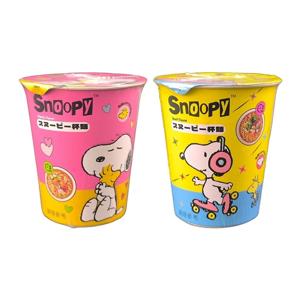SNOOPY杯麵 牛肉/泡菜風味(每杯65g) 杯麵 史努比 牛肉泡麵 牛肉杯麵 泡菜泡麵 泡菜杯麵-細節圖2