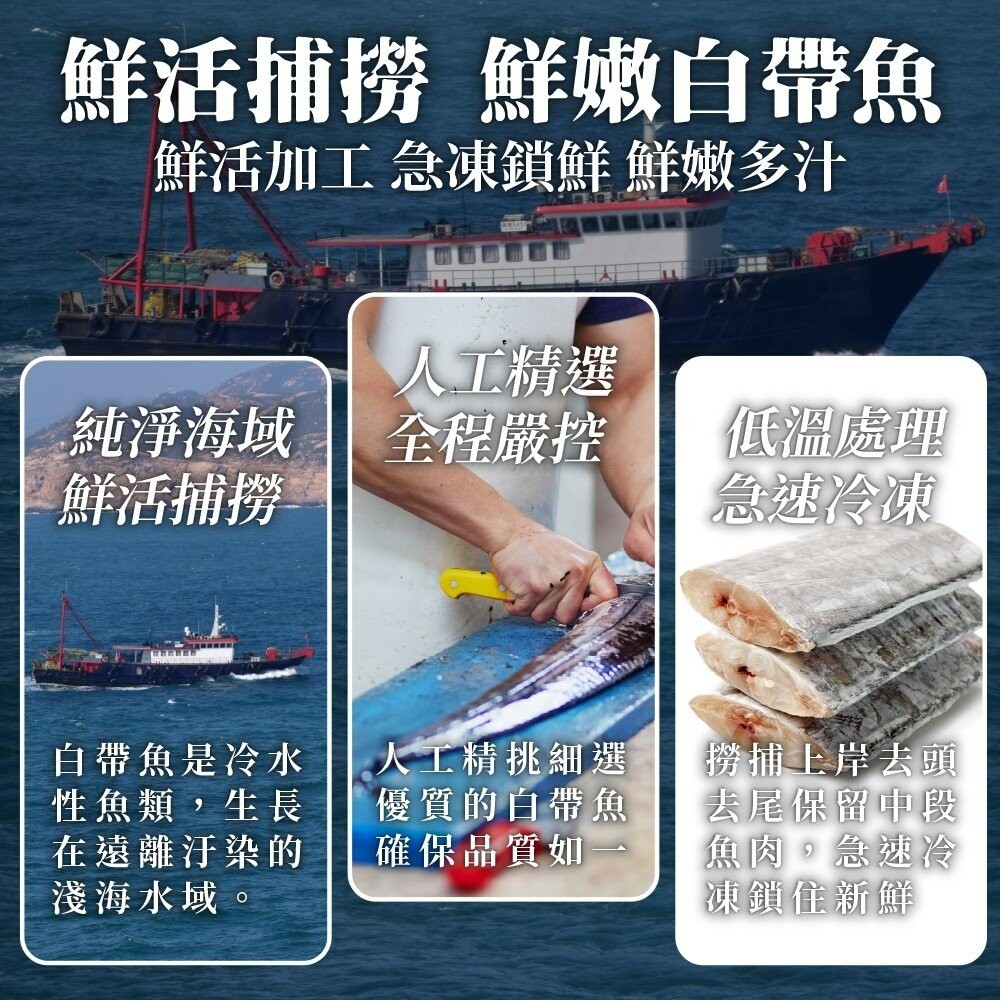 鮮嫩巨無霸白帶魚(每片約200g±10%)【天天鮮配】滿額免運-細節圖2