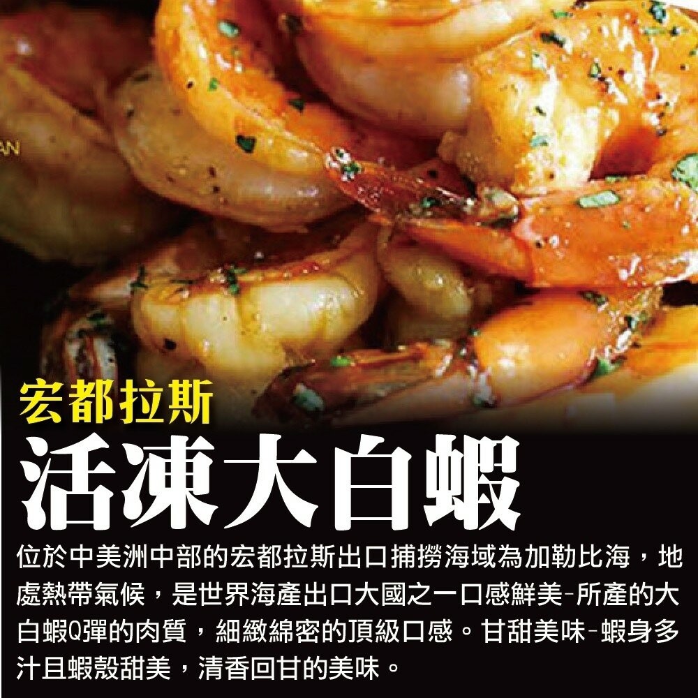 宏都拉斯活凍白蝦(每盒48-56隻/1kg±10%)【海陸管家】滿額免運-細節圖6