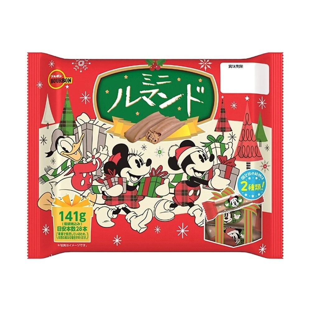 日本Bourbon北日本迪士尼迷你可可奶油風味脆餅 0運費 聖誕 過年 伴手禮-細節圖2