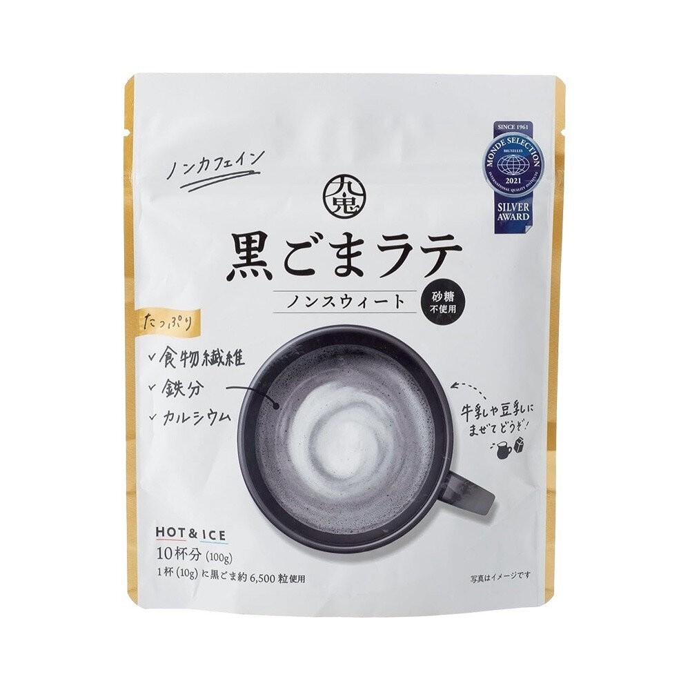 日本九鬼 無加糖黑芝麻粉(每包100g) 黑芝麻 芝麻粉 沖泡 無糖 無加糖 無加糖黑芝麻-細節圖2