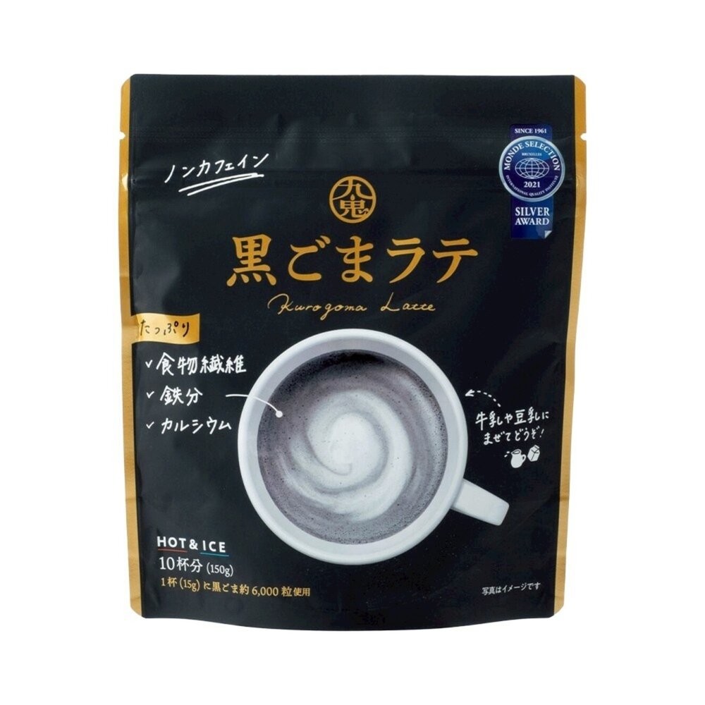 日本九鬼 黑芝麻拿鐵(每包150g) 黑芝麻 芝麻粉 沖泡  牛奶黑芝麻-細節圖2