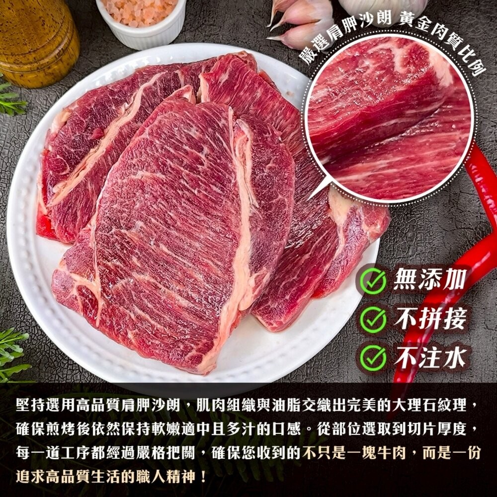 蒜香肩胛沙朗牛排(每包3-5片/500g±10%)【天天鮮配】紐西蘭牛 紐西蘭牛肉 紐西蘭沙朗 進口牛排 牛排-細節圖4