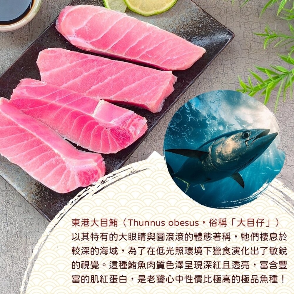 東港大目鮪魚腹肉(每包3-5片/300g±10%) 海陸管家】滿額免運 大目鮪魚 東港鮪魚-細節圖3