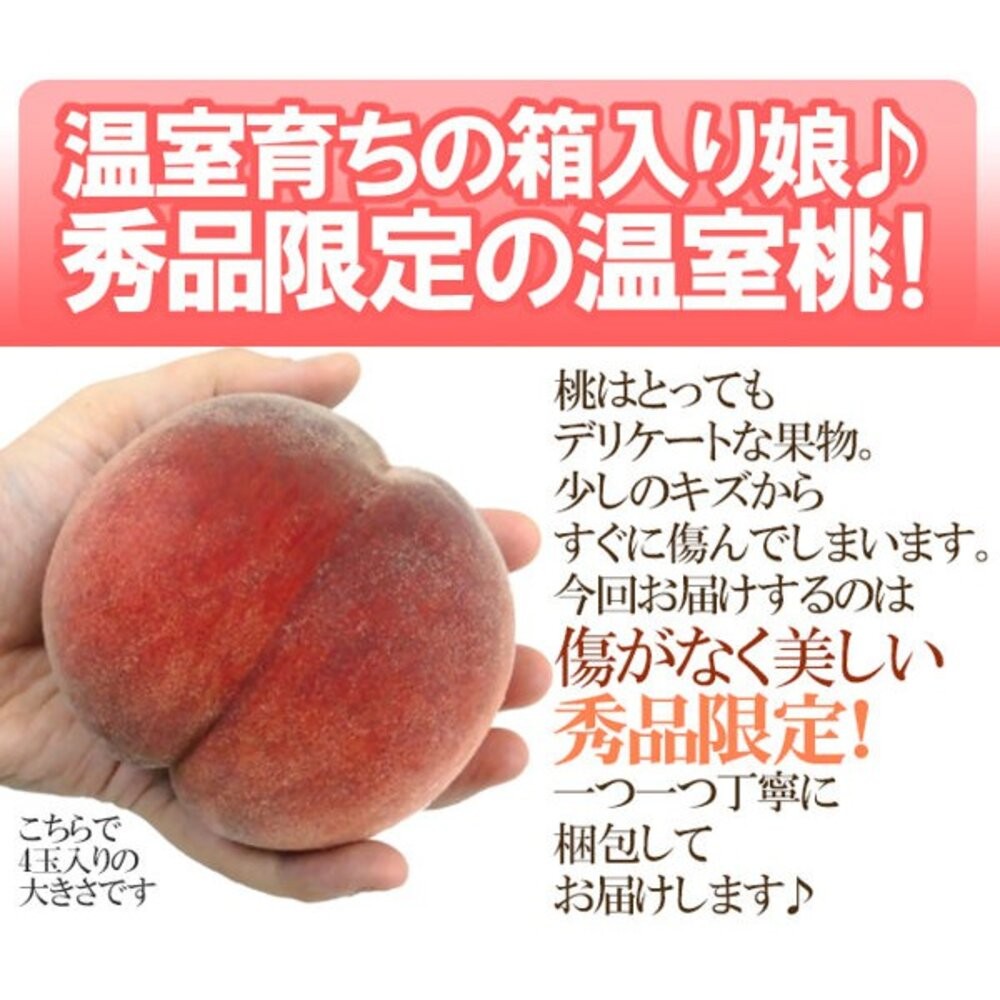 日本山梨縣溫室水蜜桃原裝1kg±10%含盒/5-6入 0運費【果之蔬】日本水蜜桃-細節圖3