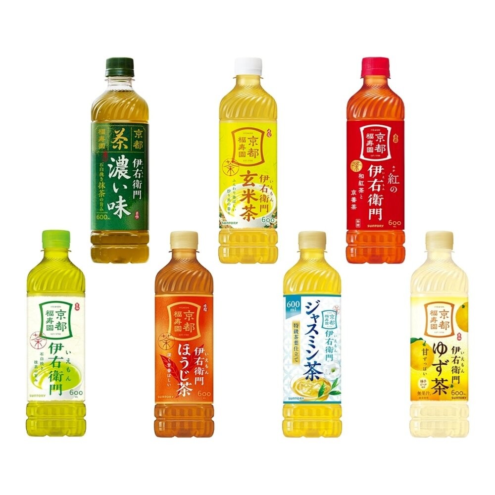 日本Suntory 伊右衛門 紅茶/綠茶/濃厚綠茶/炒茶/玄米茶/茉莉花茶/柚子茶(每瓶600ml) 無糖茶 煎茶 焙茶-細節圖2