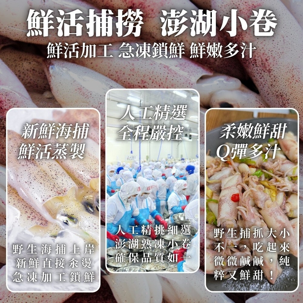 台灣澎湖熟凍小卷(每包300g±10%)【天天鮮配】滿額免運-細節圖2
