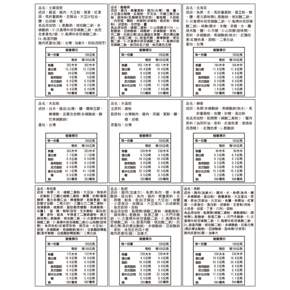 人氣精選綜合火鍋料(內含9款火鍋料)【天天鮮配】滿額免運 蛋餃 水晶餃 北海貝 米血糕 魚包蛋 魚餃 燕餃 鑫鑫腸 蟳管-細節圖9