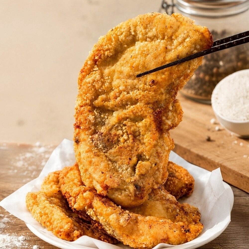 2XL超大裹粉香雞排(每片300g±10%)【天天鮮配】滿額免運 超厚切 夜市雞排 炸雞排 外酥內嫩-細節圖2