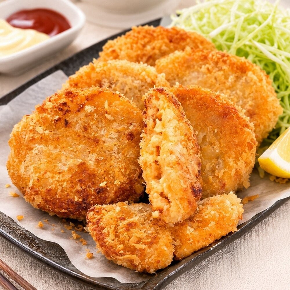 北海道風味鮭香可樂餅(每包6片/450g±10%)【天天鮮配】可樂餅 鮭魚可樂餅 日式可樂餅 酥脆可口 氣炸美食 日式炸-細節圖2