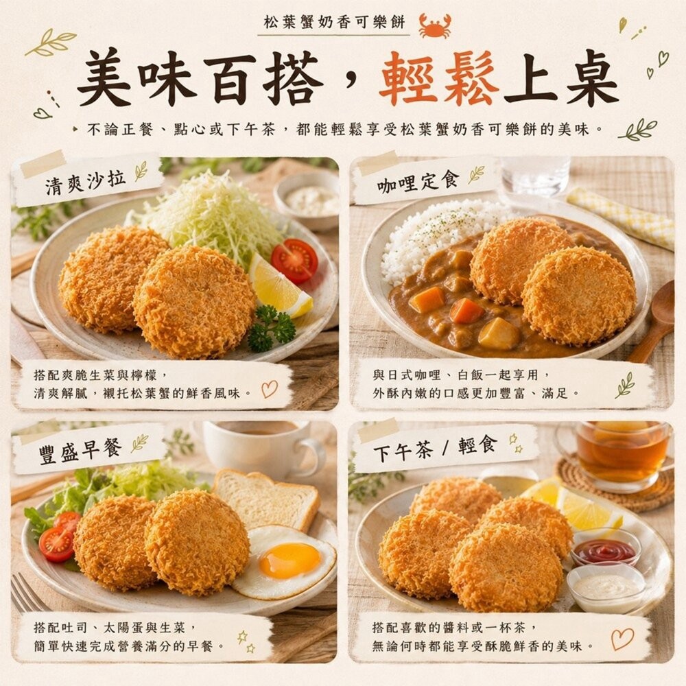 日式松葉蟹奶香可樂餅(每包6片/450g±10%)【天天鮮配】可樂餅 松葉蟹可樂餅 日式可樂餅 酥脆可口 氣炸美食 日式-細節圖6