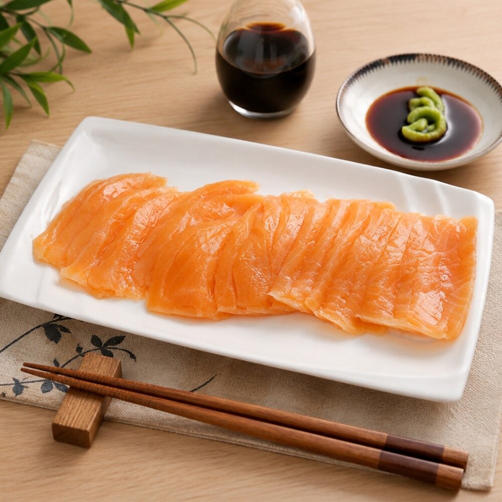 冰鮮鮭魚生魚片(每包200g±10%)【天天鮮配】滿額免運 鮭魚生魚片 生魚片 握壽司 丼飯-細節圖2