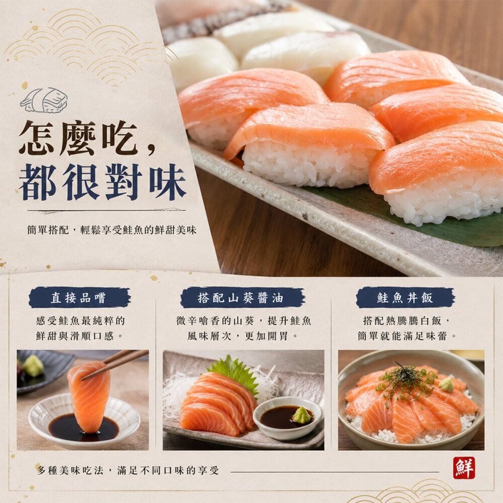冰鮮鮭魚生魚片(每包200g±10%)【天天鮮配】滿額免運 鮭魚生魚片 生魚片 握壽司 丼飯-細節圖5