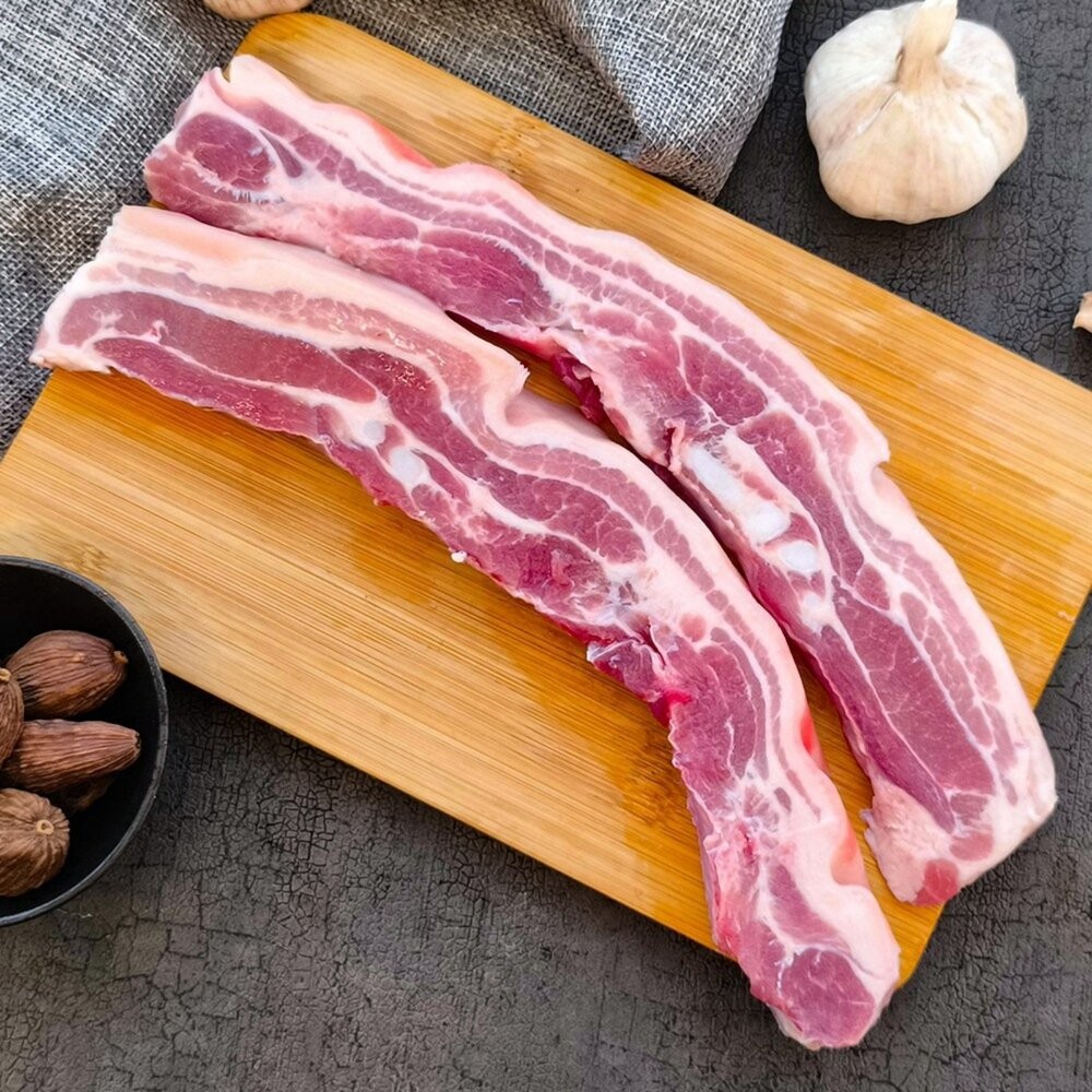 台灣厚切小乳豬三層肉(每包250g±10%)【天天鮮配】滿額免運 台灣豬肉片 燒烤肉片 火鍋肉片 豬五花肉片-細節圖2