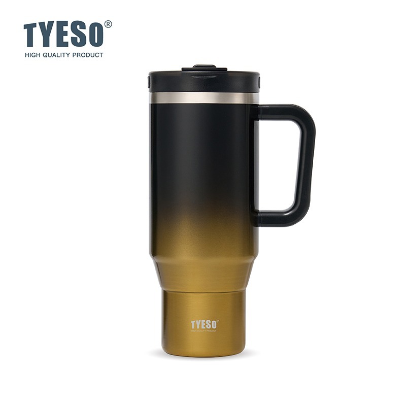 新款 TYESO漸變色手把冰霸杯 304不鏽鋼保溫杯 旋轉杯蓋雙飲吸管保溫杯 大容量手把冰霸杯 環保隨行杯咖啡杯 車載杯-規格圖9