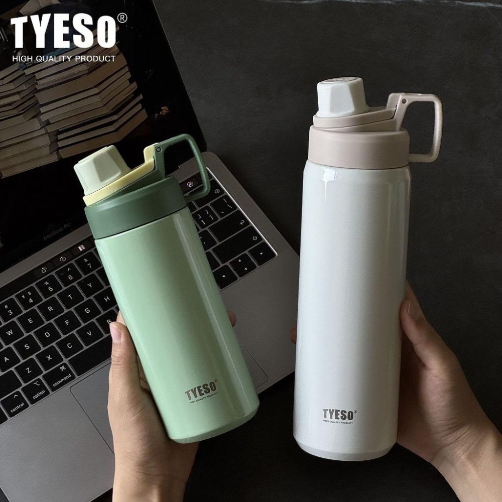 【7-ELEVEN 門市團購】免運TYESO保溫杯304不鏽鋼600ml/750ml/900ml大容量運動保溫附矽膠提手-細節圖2