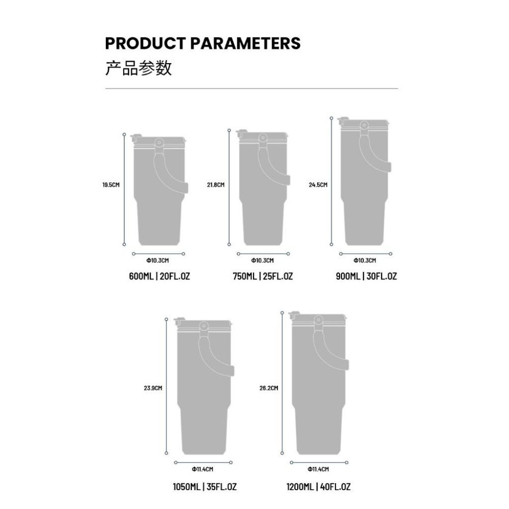 TYESO提手吸管保溫杯 600/750/900/1050/1200ml雙飲式冰霸杯 防漏手提咖啡杯 保溫保冷隨行車載杯-細節圖9