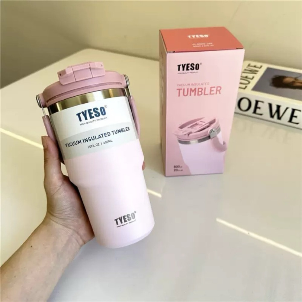 【限時購】TYESO提手吸管保溫杯 600/750/900/1050/1200ml雙飲式冰霸杯 防漏手提咖啡杯 隨行杯-規格圖10