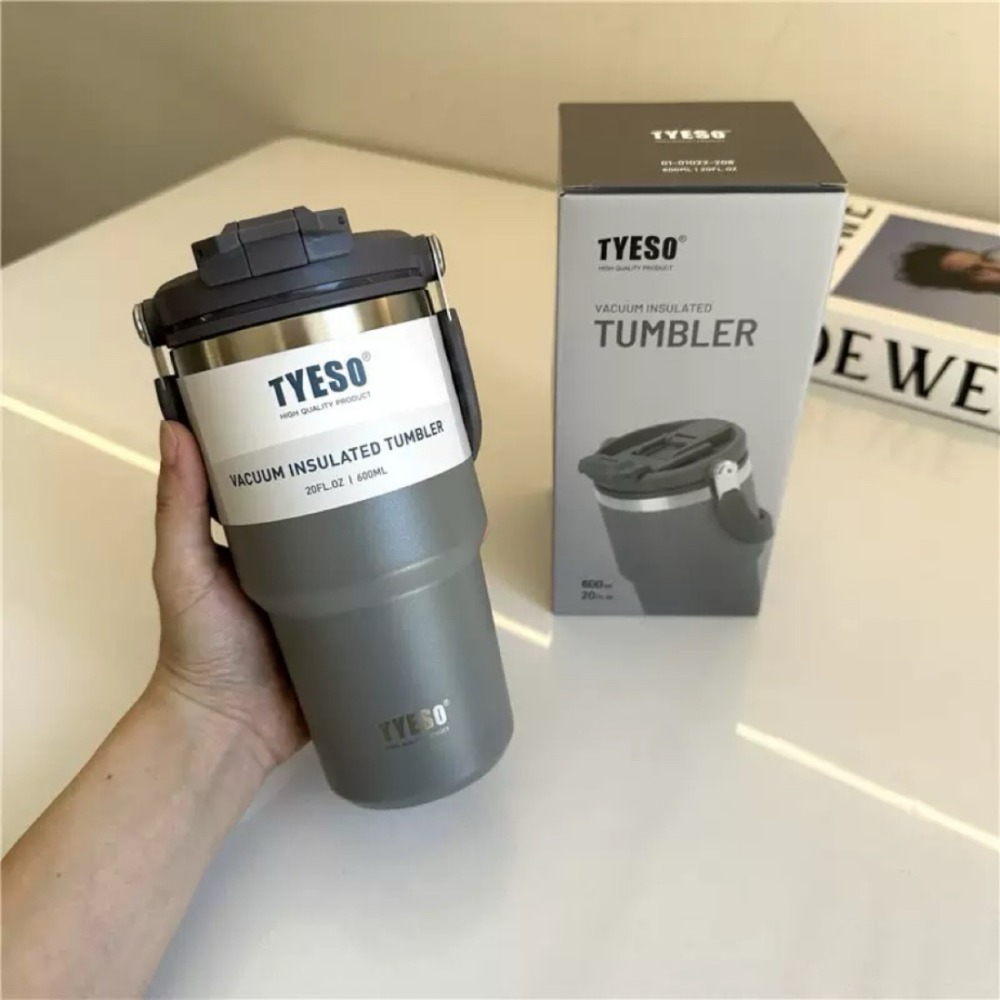 【限時購】TYESO提手吸管保溫杯 600/750/900/1050/1200ml雙飲式冰霸杯 防漏手提咖啡杯 隨行杯-規格圖10