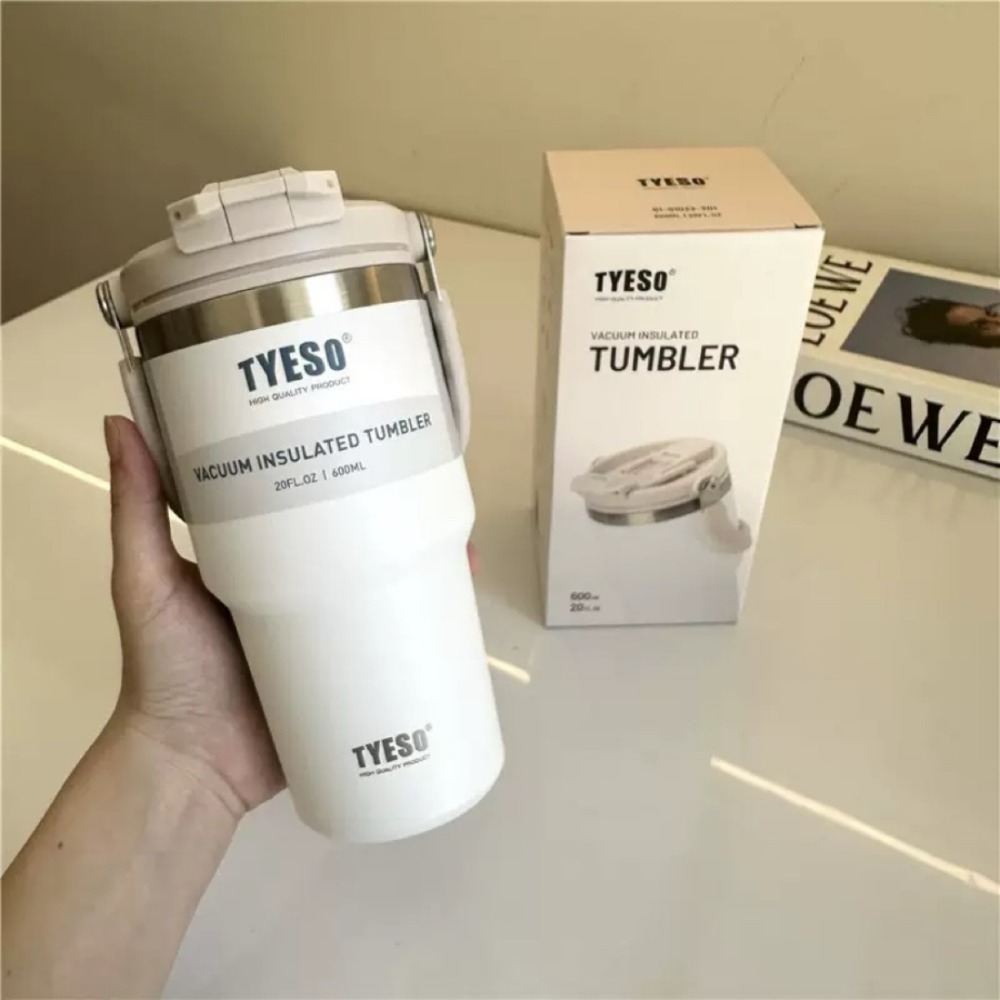 【限時購】TYESO提手吸管保溫杯 600/750/900/1050/1200ml雙飲式冰霸杯 防漏手提咖啡杯 隨行杯-規格圖10