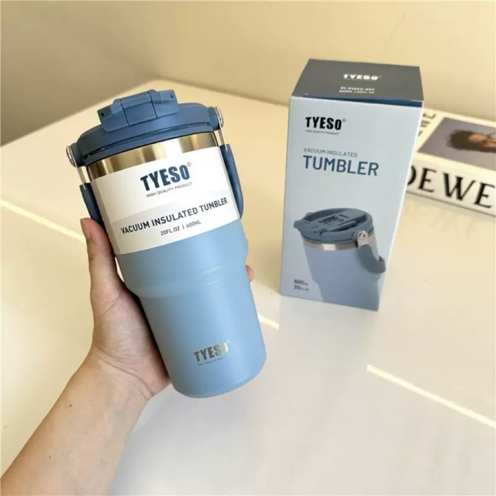 【限時購】TYESO提手吸管保溫杯 600/750/900/1050/1200ml雙飲式冰霸杯 防漏手提咖啡杯 隨行杯-規格圖10