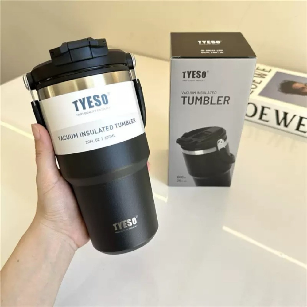 【限時購】TYESO提手吸管保溫杯 600/750/900/1050/1200ml雙飲式冰霸杯 防漏手提咖啡杯 隨行杯-規格圖10