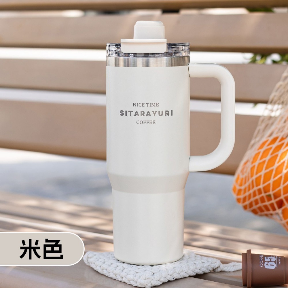 新品SITARAYURI三飲式磁吸保溫杯900ml 304不鏽鋼手柄冰霸杯 磁吸防塵吸管蓋大象杯 手把車載杯 環保咖啡杯-規格圖10