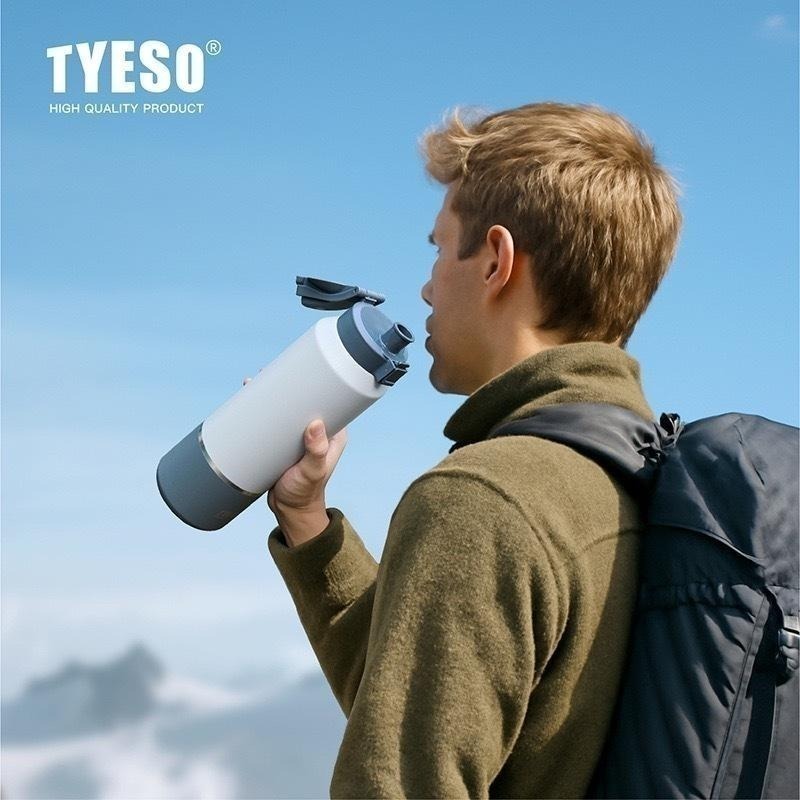 TYESO保溫杯 304不鏽鋼運動水壺 1200ml/1500ml/2000ml大容量保溫杯 環保車載咖啡杯 直身保溫杯-細節圖3