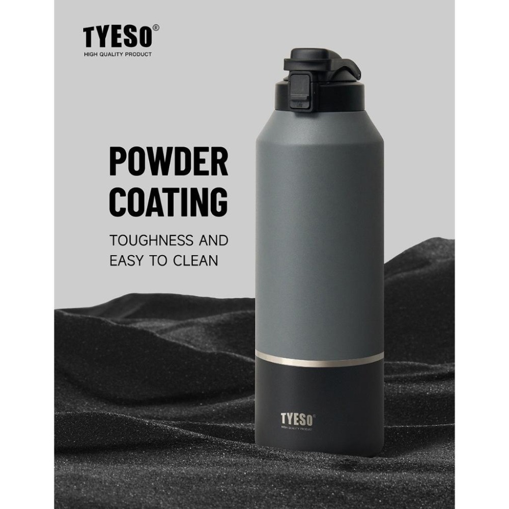 TYESO保溫杯 304不鏽鋼運動水壺 1200ml/1500ml/2000ml大容量保溫杯 環保車載咖啡杯 直身保溫杯-細節圖6