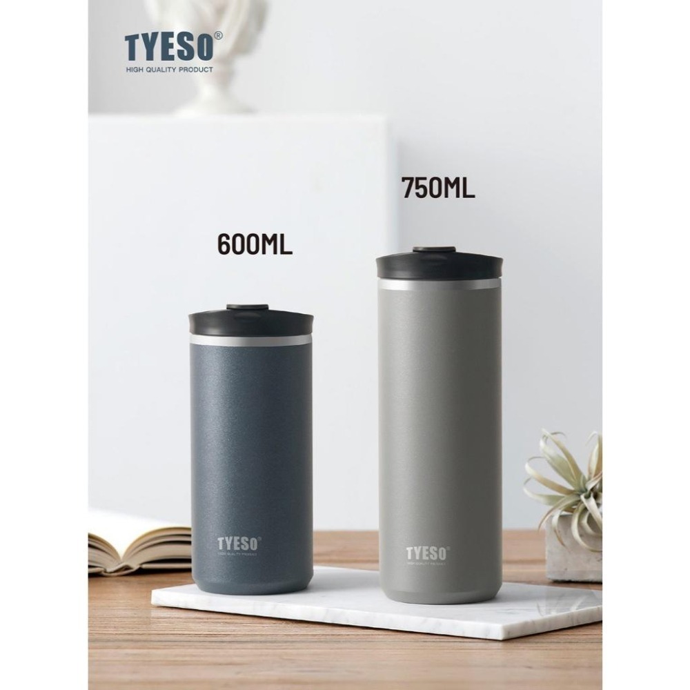 TYESO保溫杯 304不鏽鋼咖啡杯 600ml/750ml不鏽鋼法式濾壓杯 雙層保溫咖啡濾壓杯 不鏽鋼翻蓋加壓茶濾杯-細節圖6