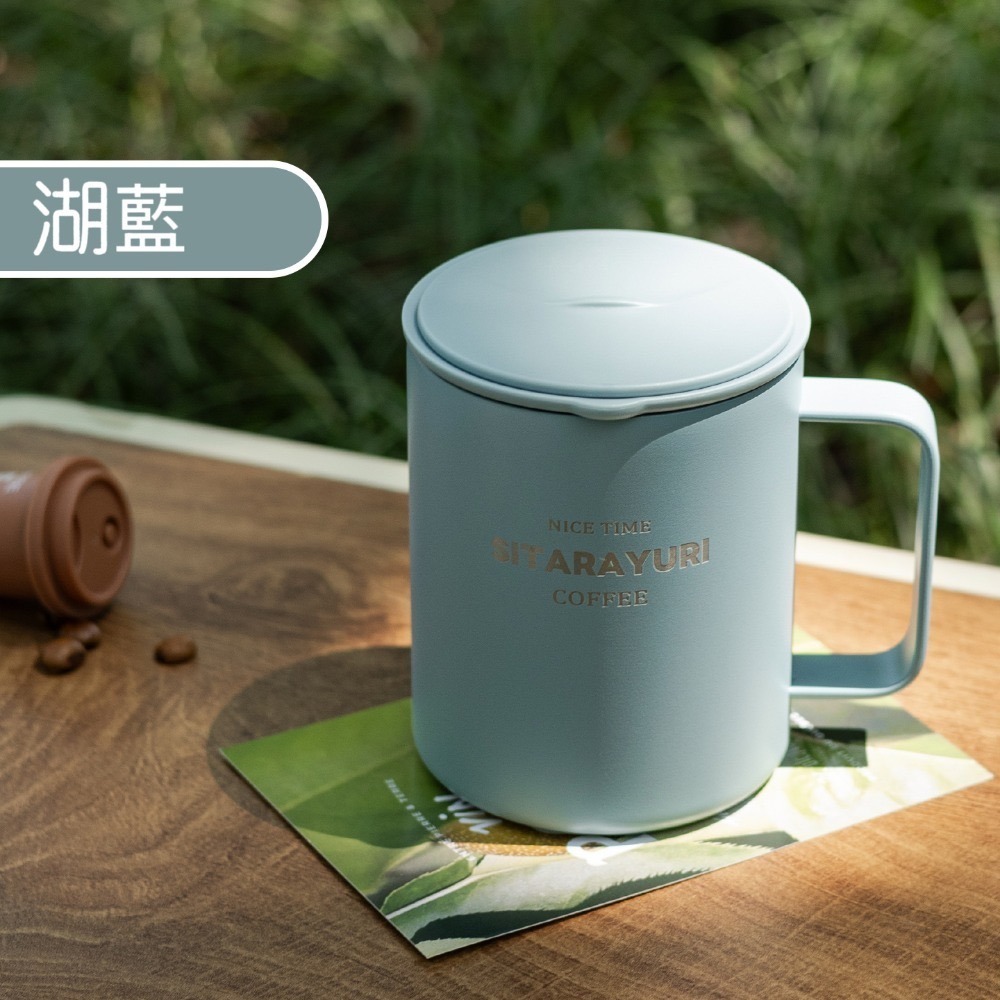 SITARAYURI極簡保溫馬克杯400ml 304不鏽鋼滑蓋手柄咖啡杯 辦公彩色不鏽鋼茶杯 露營保溫杯 保溫手把馬克杯-規格圖11