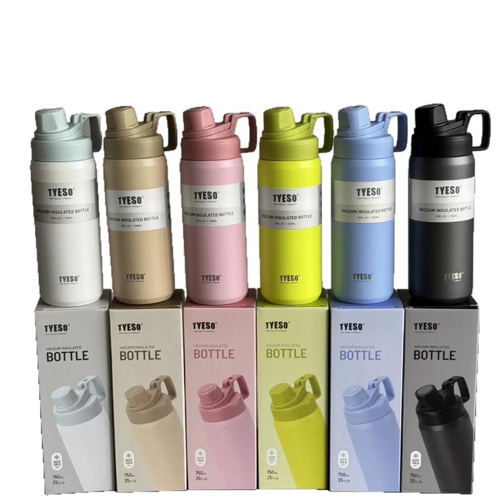 TYESO保溫杯 304不鏽鋼750ml/900ml/1200ml/1500ml大容量磨砂運動保溫杯 防漏附提手運動水壺-細節圖11