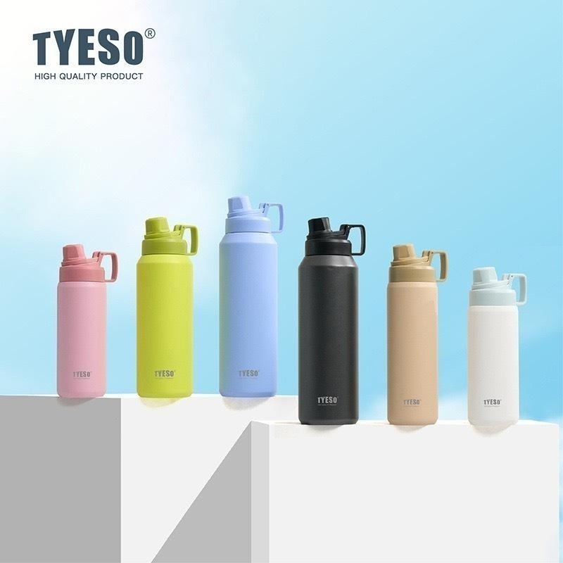 TYESO保溫杯 304不鏽鋼750ml/900ml/1200ml/1500ml大容量磨砂運動保溫杯 防漏附提手運動水壺-細節圖2