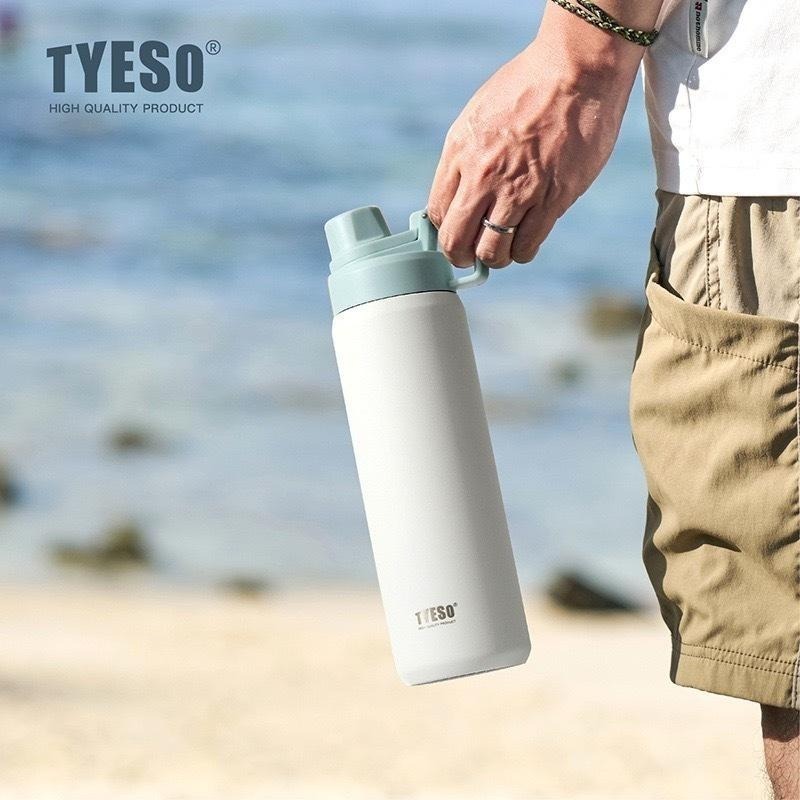 TYESO保溫杯 304不鏽鋼750ml/900ml/1200ml/1500ml大容量磨砂運動保溫杯 防漏附提手運動水壺-細節圖3