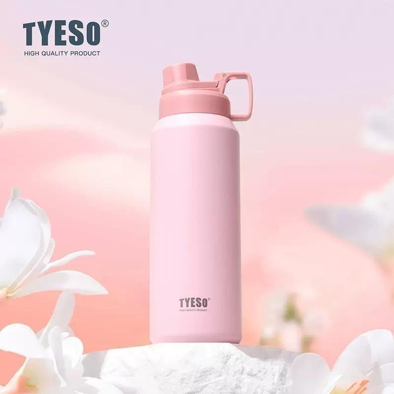 TYESO保溫杯 304不鏽鋼750ml/900ml/1200ml/1500ml大容量磨砂運動保溫杯 防漏附提手運動水壺-細節圖4