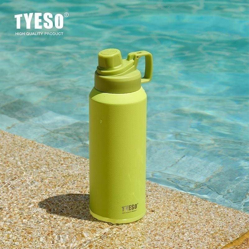 TYESO保溫杯 304不鏽鋼750ml/900ml/1200ml/1500ml大容量磨砂運動保溫杯 防漏附提手運動水壺-細節圖5