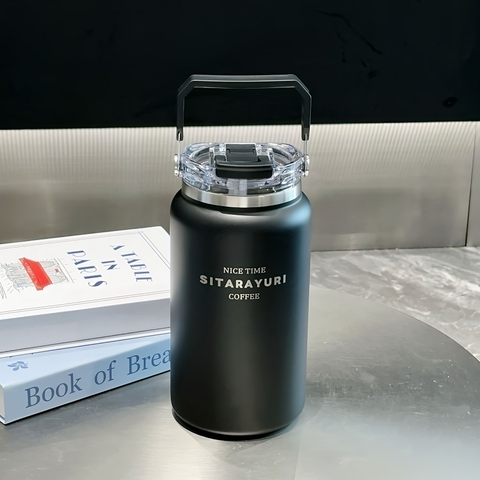 【限時購】SITARAYURI雙飲式冰桶1200m/1500ml 304不鏽鋼大容量保溫杯 手提雙飲式杯蓋冰霸杯大水壺-規格圖11
