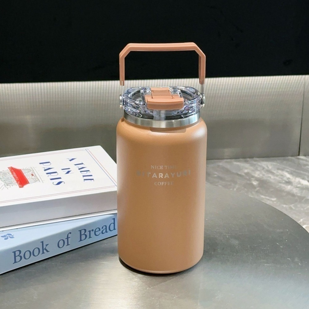 【限時購】SITARAYURI雙飲式冰桶1200m/1500ml 304不鏽鋼大容量保溫杯 手提雙飲式杯蓋冰霸杯大水壺-規格圖11