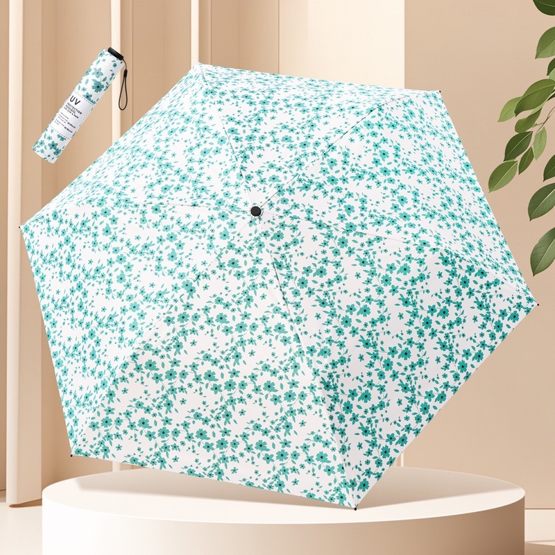 日式超輕晴雨傘 三折小清新碎花傘130G碎花超輕鉛筆傘 防紫外線 防曬太陽傘 小巧便攜晴雨傘 高顏值-規格圖9