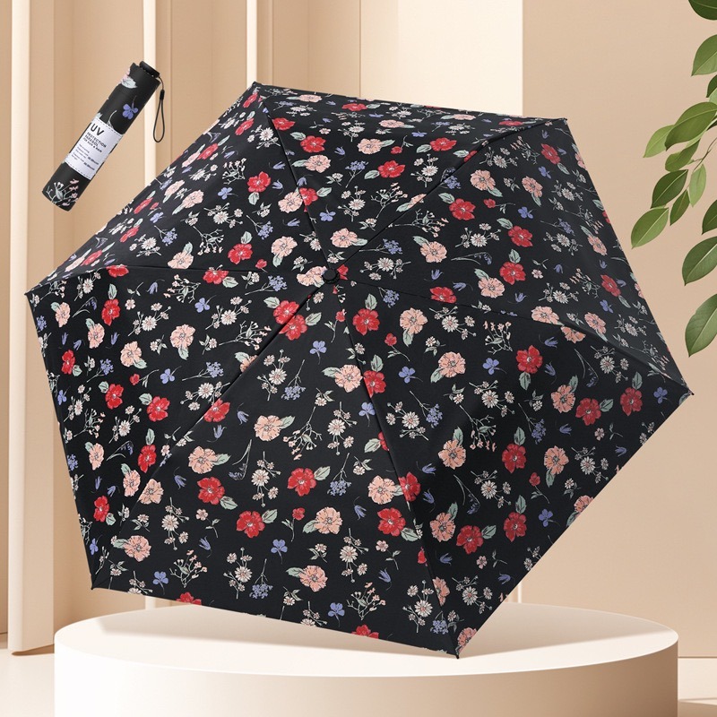 日式超輕晴雨傘 三折小清新碎花傘130G碎花超輕鉛筆傘 防紫外線 防曬太陽傘 小巧便攜晴雨傘 高顏值-規格圖9
