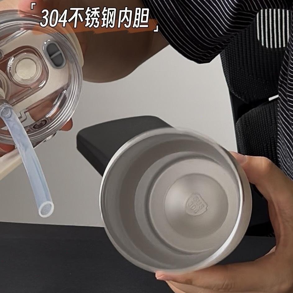 新款SITARAYURI三飲磁吸保溫杯 304不鏽鋼600m/900ml冰霸杯 手提吸管防塵蓋大象杯手提冰霸杯環保咖啡杯-細節圖9