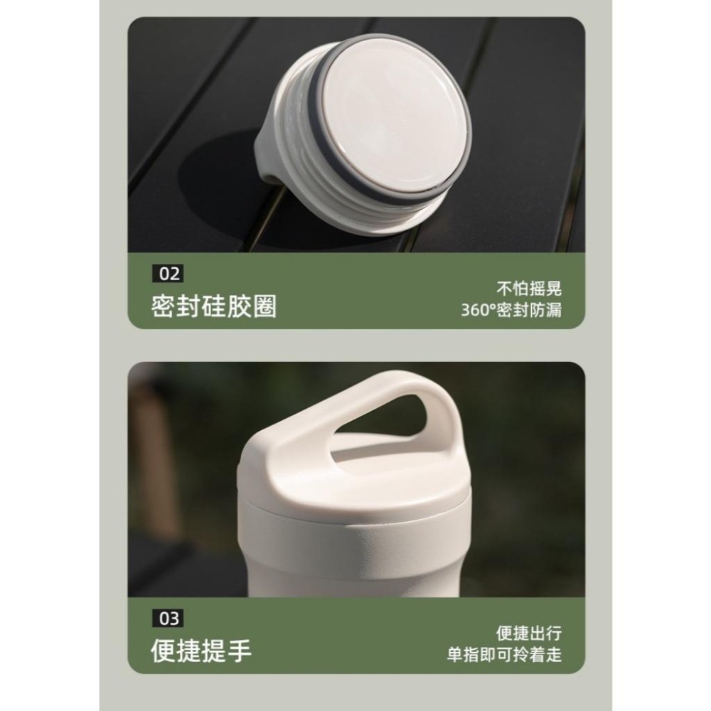 SITARAYURI運動保溫杯420ml 304不鏽鋼保溫保冷咖啡杯 旋轉杯蓋手提保溫水壺 環保隨行咖啡杯 不鏽鋼車載杯-細節圖8