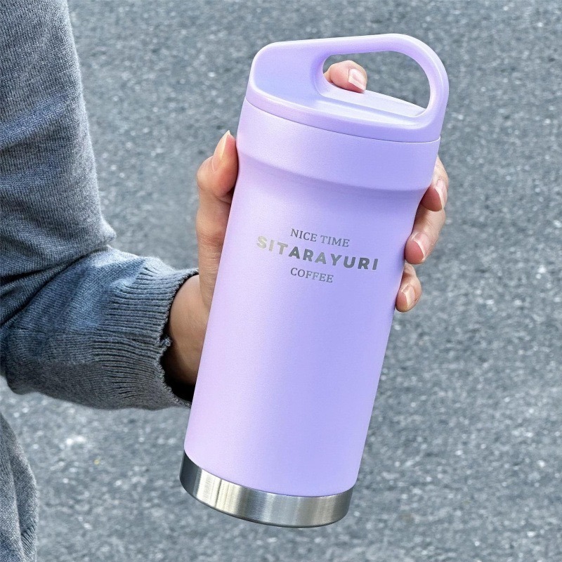 SITARAYURI運動保溫杯420ml 304不鏽鋼保溫保冷咖啡杯 旋轉杯蓋手提保溫水壺 環保隨行咖啡杯 不鏽鋼車載杯-規格圖10