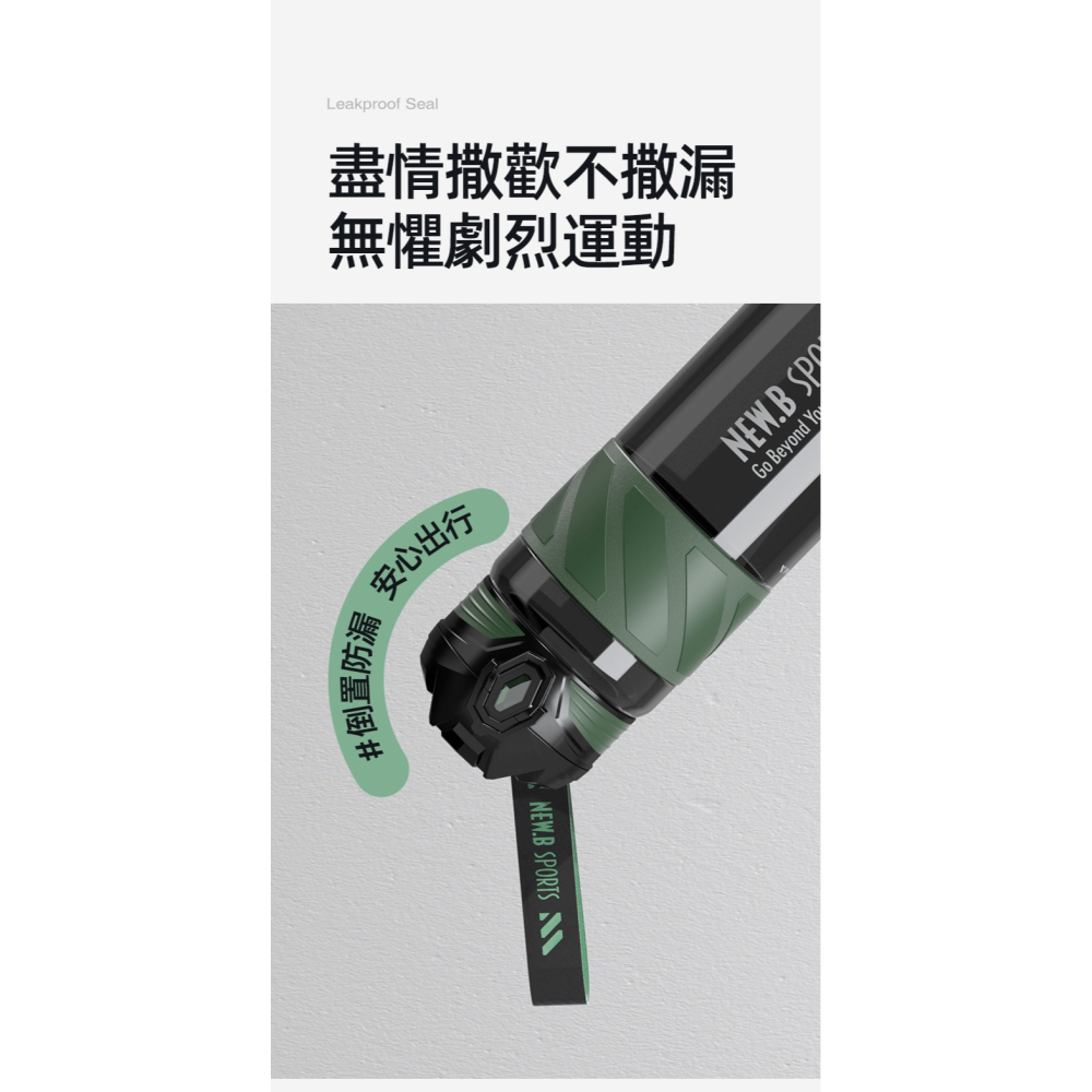 NEW.B星曜運動水壺 TRITAN材質直飲吸管隨行杯 一鍵彈蓋安全鎖防漏健身水杯 矽膠套防滑防燙運動水壺 提繩便攜水壺-細節圖4