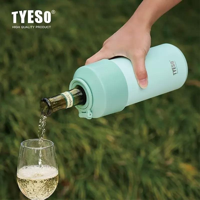 【限時購】TYESO泰碩寶特瓶專用保冷瓶 304不鏽鋼飲料保冰杯 手搖茶保溫保冷手提杯套 大容量保溫杯套直身保溫杯套-細節圖5