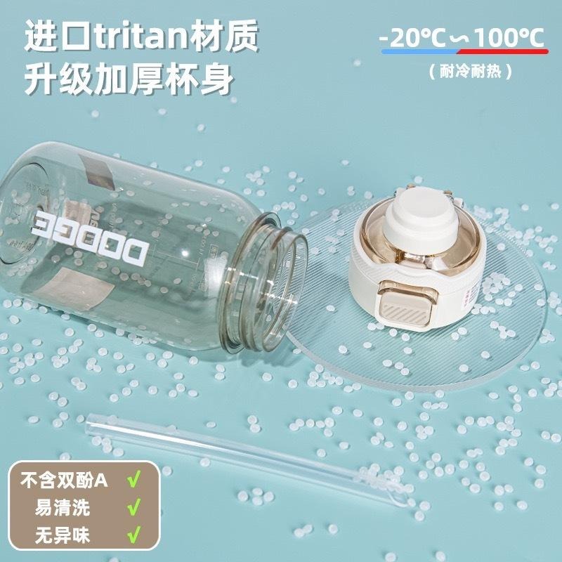 DODGE 道奇鮮活雙飲運動水壺600ml/770ml TRITAN耐溫隱藏手提吸管水壺 按鍵彈蓋防漏手提水壺 彩色水壺-細節圖5