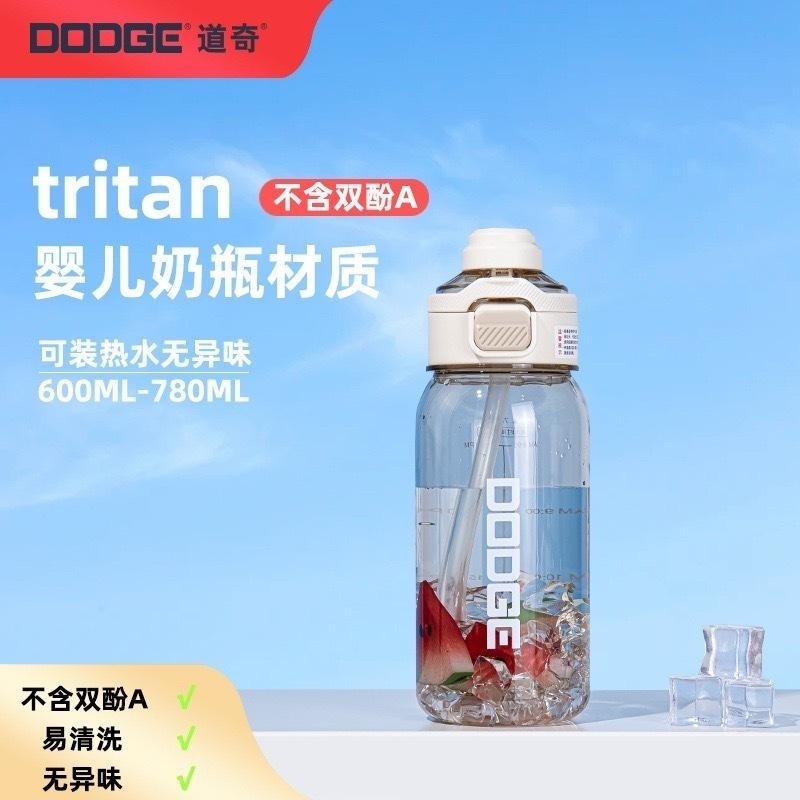 DODGE 道奇鮮活雙飲運動水壺600ml/770ml TRITAN耐溫隱藏手提吸管水壺 按鍵彈蓋防漏手提水壺 彩色水壺-細節圖2