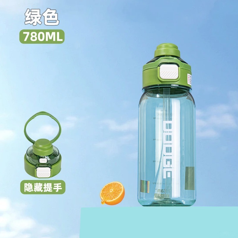 DODGE 道奇鮮活雙飲運動水壺600ml/770ml TRITAN耐溫隱藏手提吸管水壺 按鍵彈蓋防漏手提水壺 彩色水壺-規格圖9