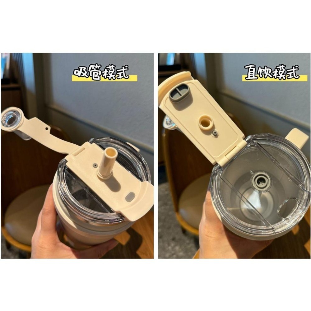 新款SITARAYURI雙飲保溫杯 304不鏽鋼1100ml冰霸杯 雙飲防塵蓋吸管大象杯 手把冰霸杯 環保咖啡杯 車載杯-細節圖4